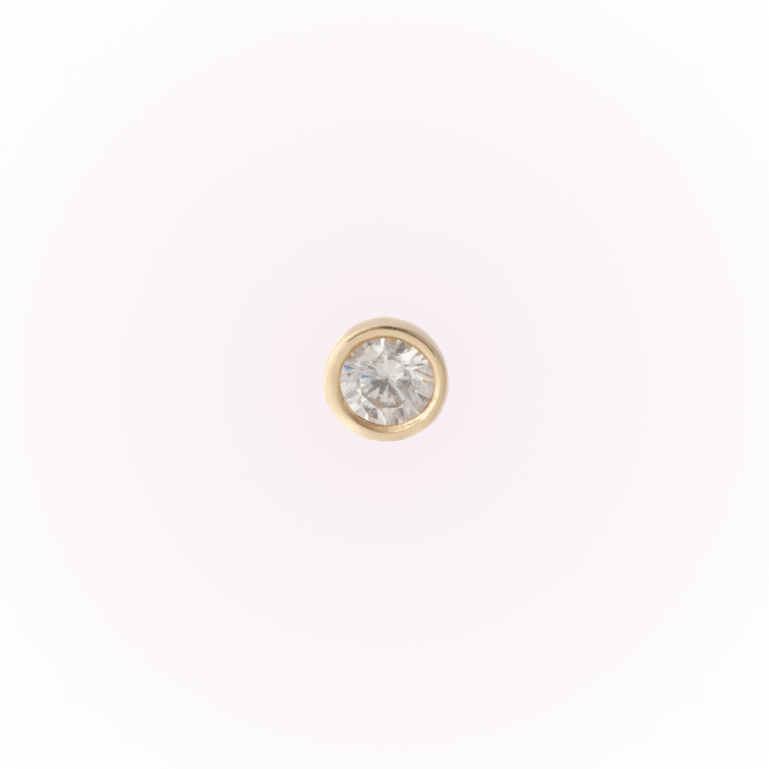 Bisel minimalista en oro amarillo – Tornillo plano sin rosca