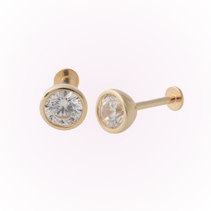 Bisel minimalista en oro amarillo – Tornillo plano sin rosca