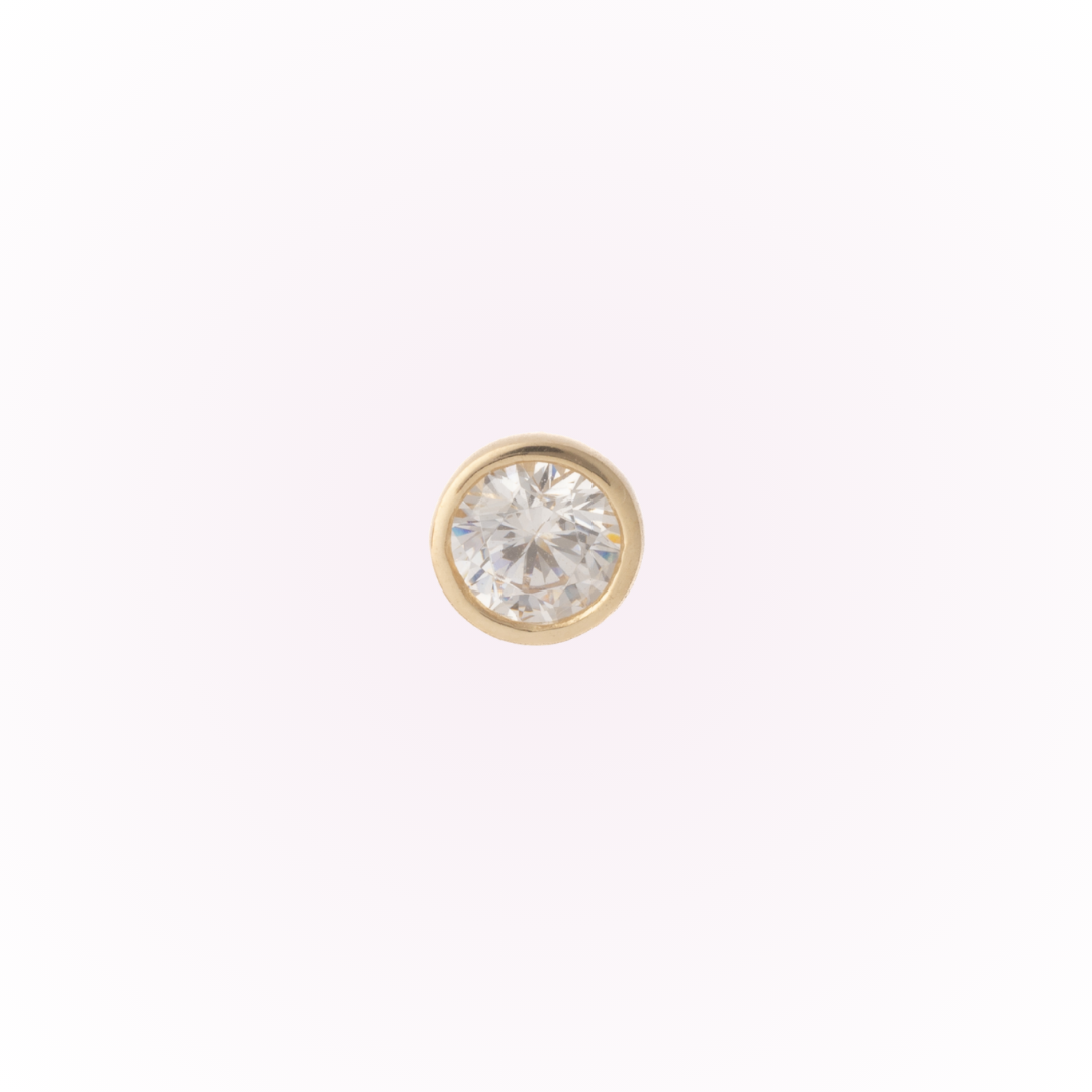 Bisel minimalista en oro amarillo – Tornillo plano sin rosca