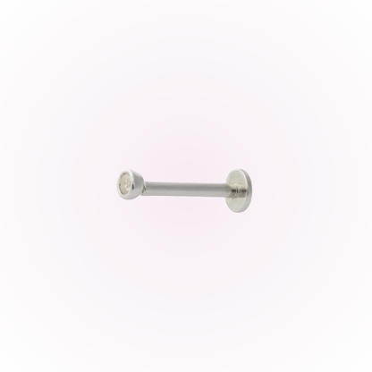 Bisel minimalista en oro blanco – Tornillo plano sin rosca