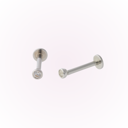 Bisel minimalista en oro blanco – Tornillo plano sin rosca