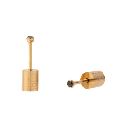 "Mikaela" Black in Gold Plated – Sold as a Pair or Individually