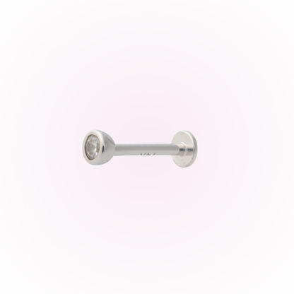 Bisel minimalista en oro blanco – Tornillo plano sin rosca