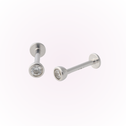 Bisel minimalista en oro blanco – Tornillo plano sin rosca