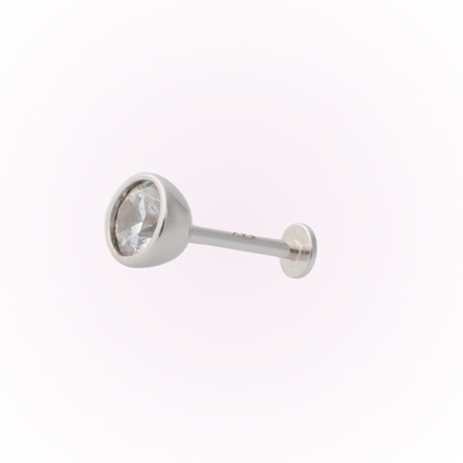 Bisel minimalista en oro blanco – Tornillo plano sin rosca