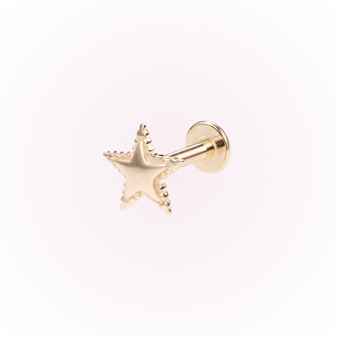 Estrella - Stud plano sin rosca