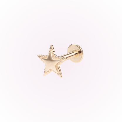 Estrella - Stud plano sin rosca