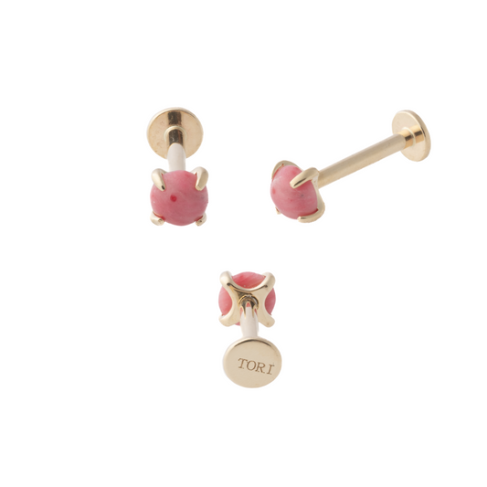 Rhodochrisite (14k) - Single Earring