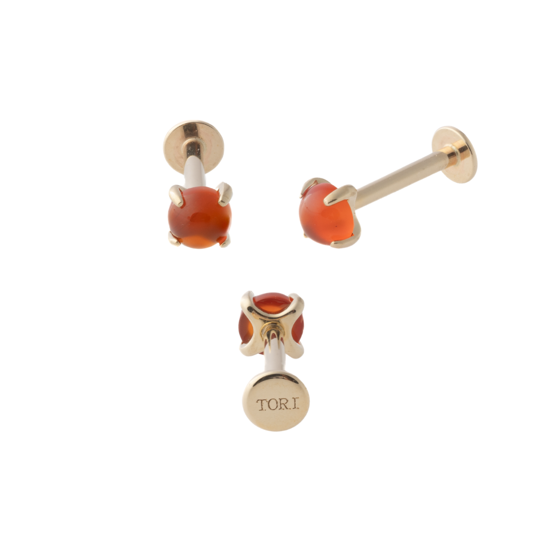 Red Agate (14k) - Single Earring