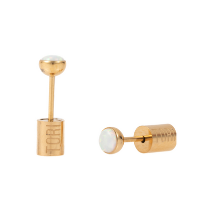 "Mikaela" Opal in Gold Plated – Sold as a Pair or Individually