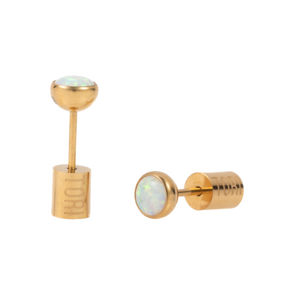 "Mikaela" Opal in Gold Plated – Sold as a Pair or Individually