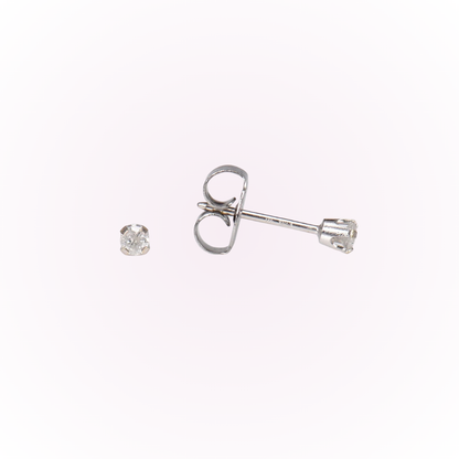 14k White Gold Prong Set 8 Point Genuine Diamond Studs