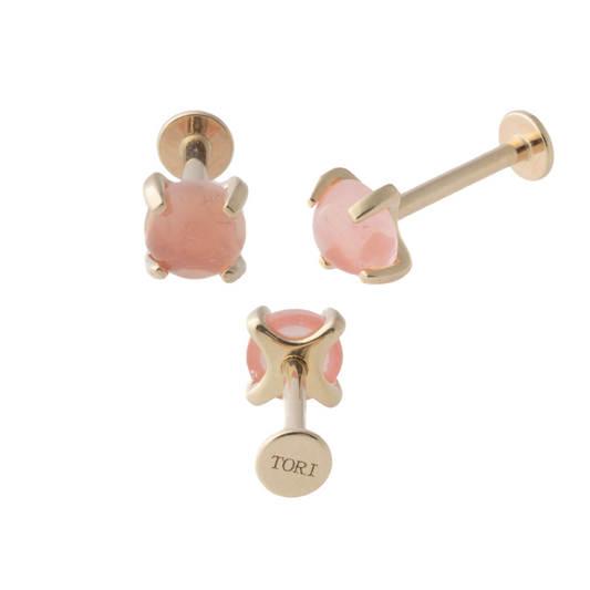 Cherry Quartz (14k) - Single Earring