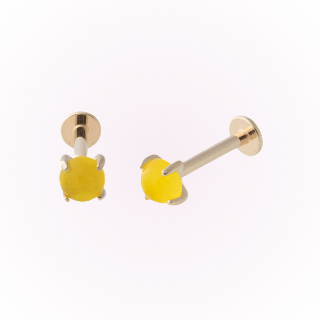 Yellow Agate (14k) - Single Earring