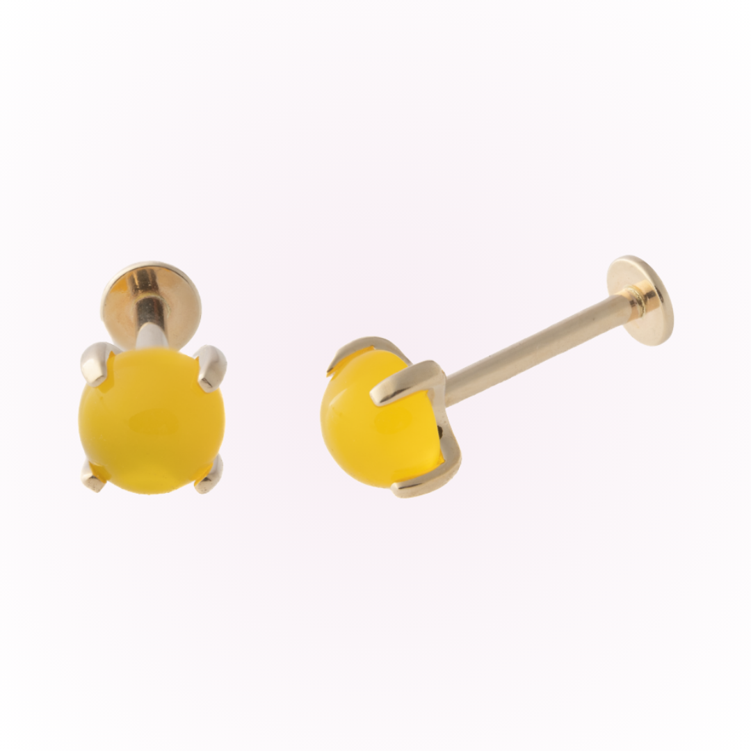 Yellow Agate (14k) - Single Earring