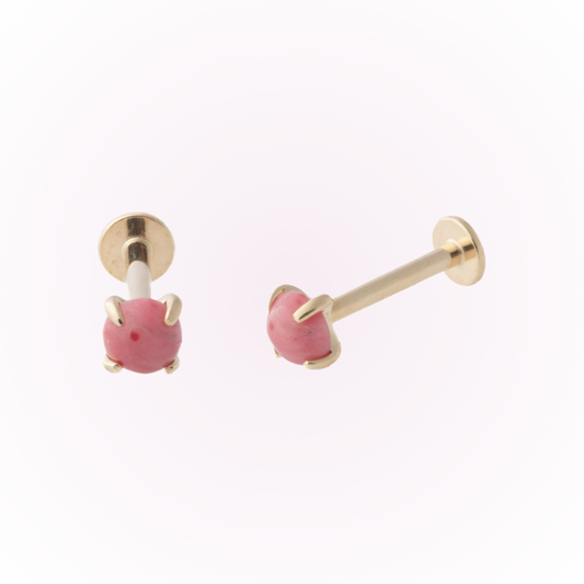 Rhodochrisite (14k) - Single Earring