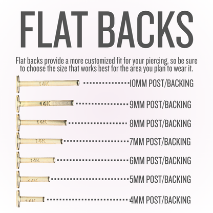 Lágrimas Opulentas - Tachuela plana sin rosca 