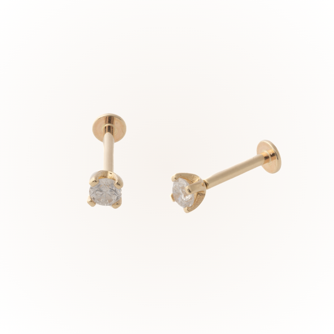 Diamond - Diamond Threadless Flatback Stud