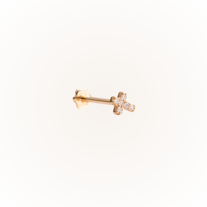 Mercy in Yellow Gold - Diamond Threaded Flatback Stud