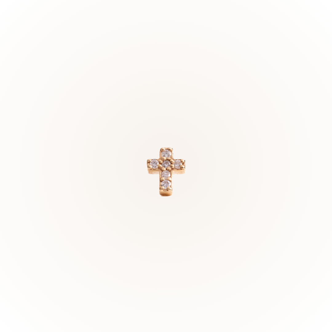 Mercy in Yellow Gold - Diamond Threaded Flatback Stud