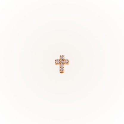Mercy in Yellow Gold - Diamond Threaded Flatback Stud