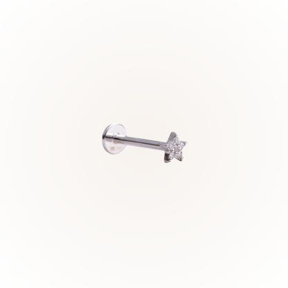 Guidance in White Gold - Diamond Threaded Flatback Stud