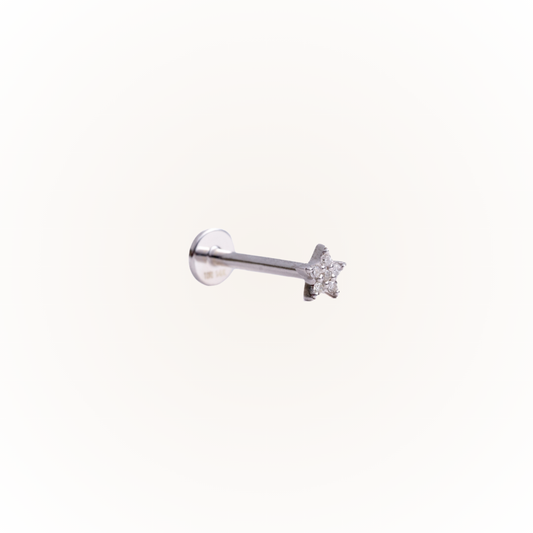 Guidance in White Gold - Diamond Threaded Flatback Stud