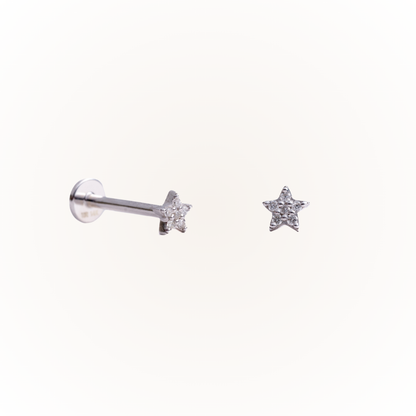 Guidance in White Gold - Diamond Threaded Flatback Stud