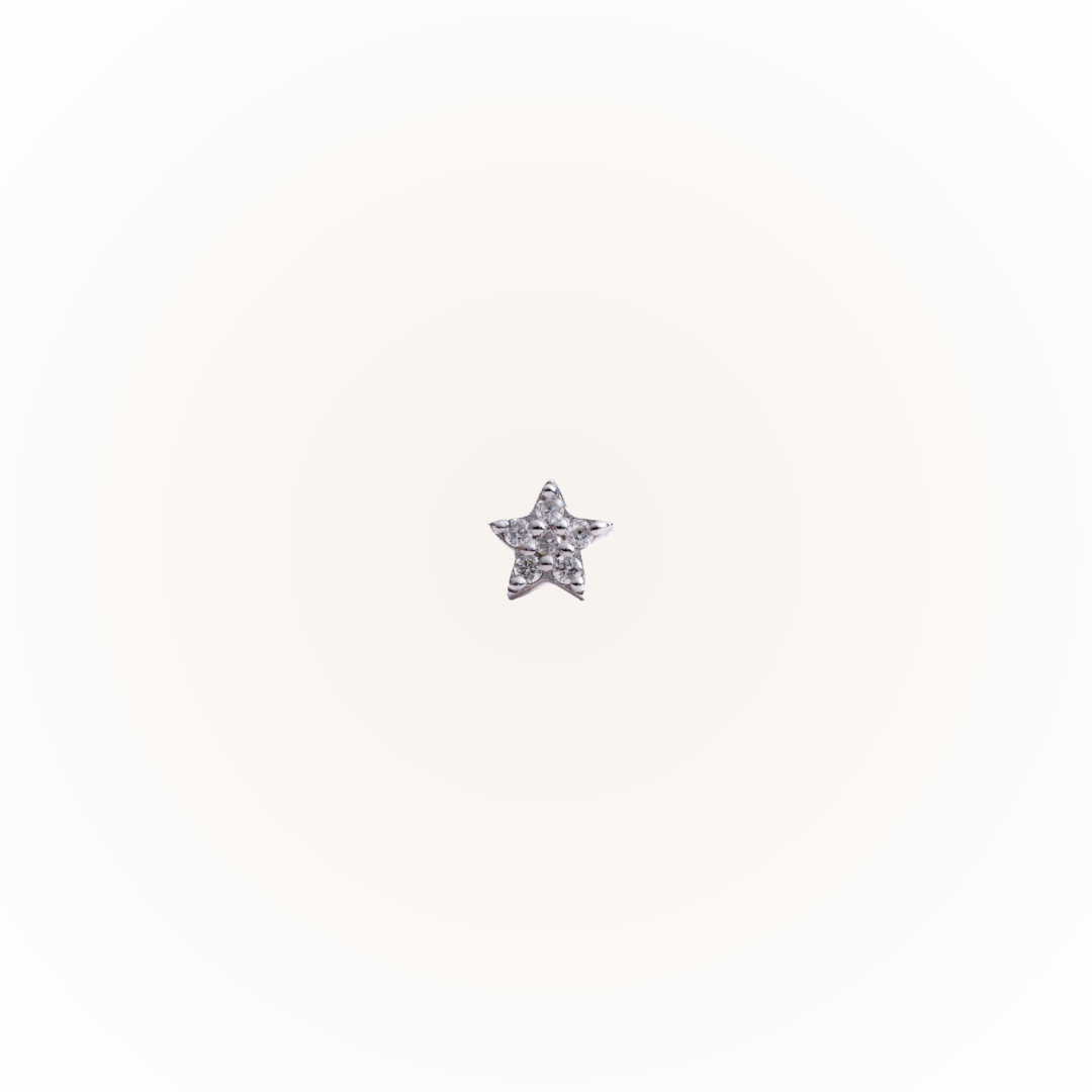 Guidance in White Gold - Diamond Threaded Flatback Stud