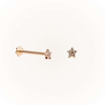 Guidance in Yellow Gold - Diamond Threaded Flatback Stud