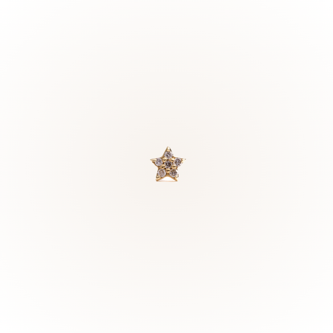Guidance in Yellow Gold - Diamond Threaded Flatback Stud