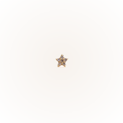Guidance in Yellow Gold - Diamond Threaded Flatback Stud