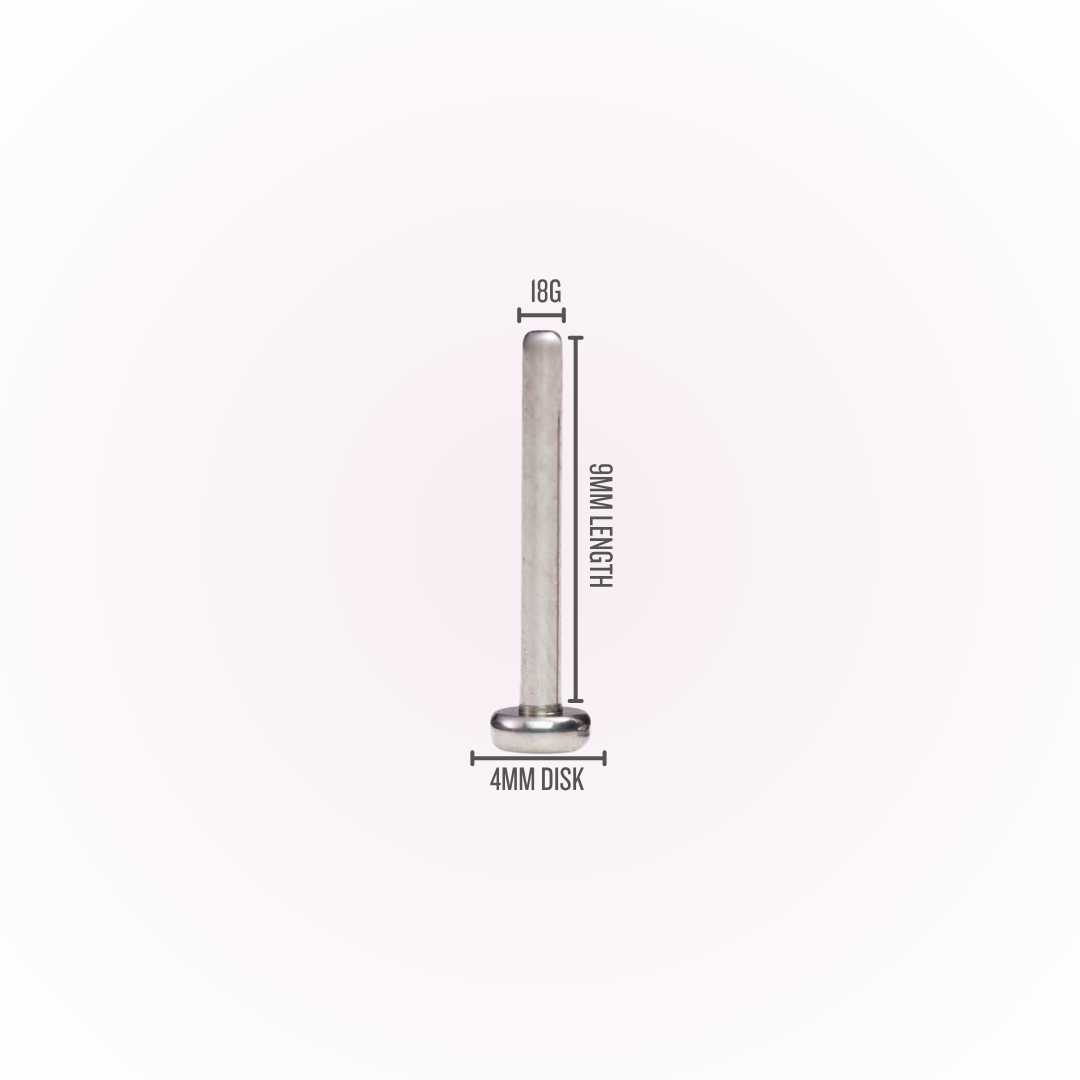 Poste plano de titanio sin rosca de 20G - Se vende por unidad