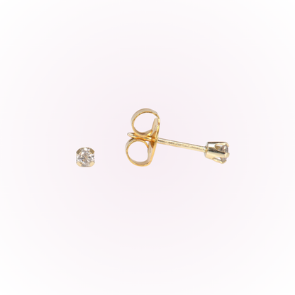 14k Yellow Gold Prong Set 8 Point Genuine Diamond Studs