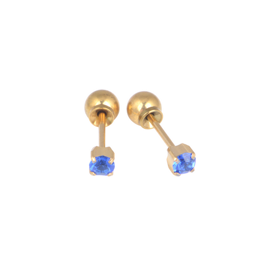 3mm Prong Set September Sapphire Stud