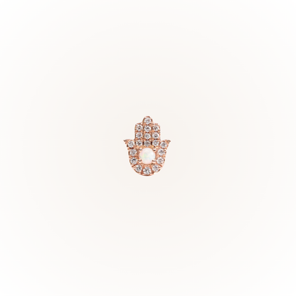 Protección en oro rosa - Pendiente de rosca plana con diamante