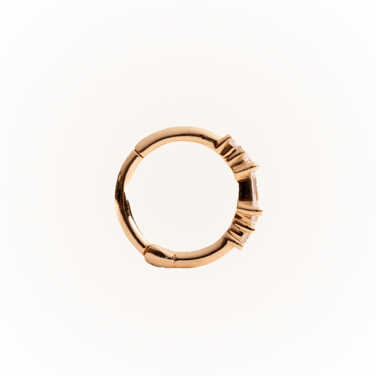 Style in Yellow Gold - Diamond Seamless Hinged Hoop