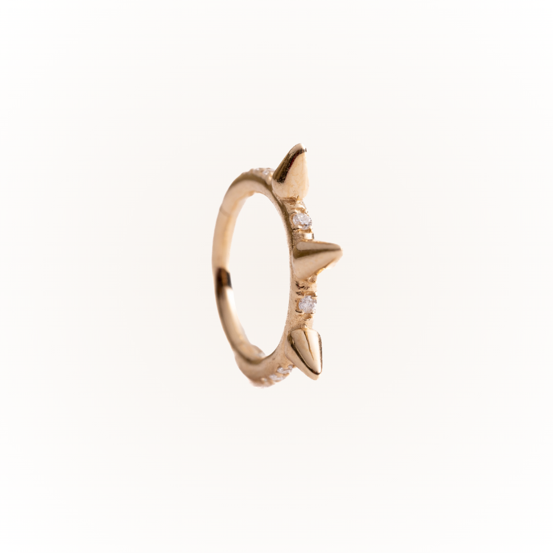 Briar in Yellow Gold - Diamond Seamless Hinged Hoop