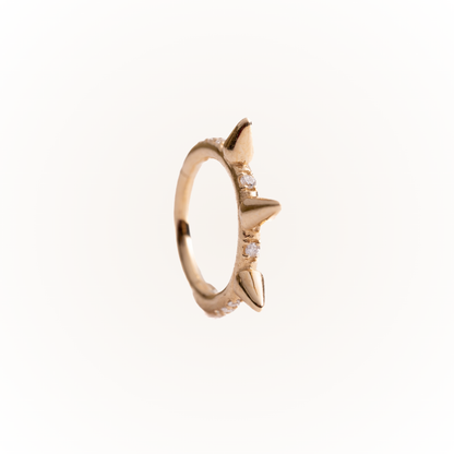 Briar in Yellow Gold - Diamond Seamless Hinged Hoop