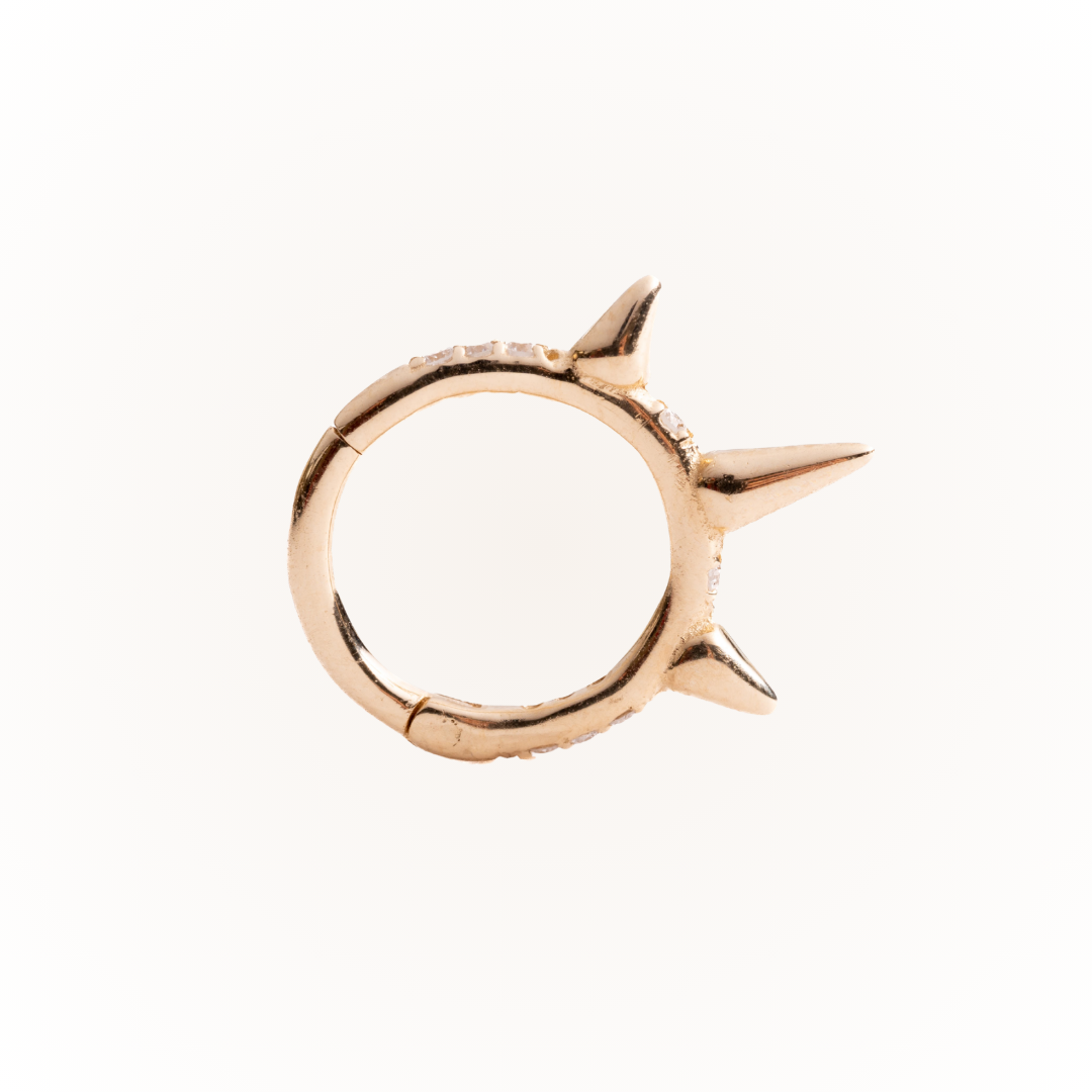 Briar in Yellow Gold - Diamond Seamless Hinged Hoop