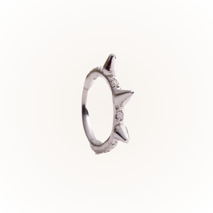 Briar en oro blanco - Aro articulado sin costuras con diamantes