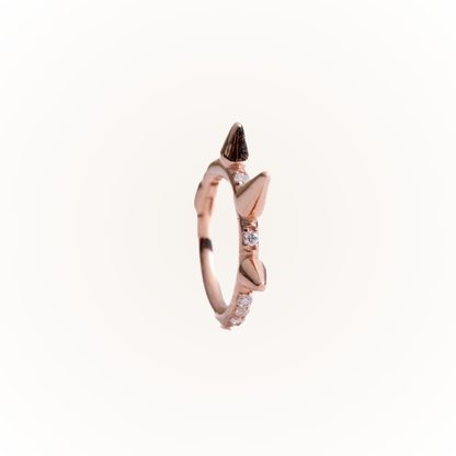 Briar en oro rosa - Aro articulado sin costuras con diamantes