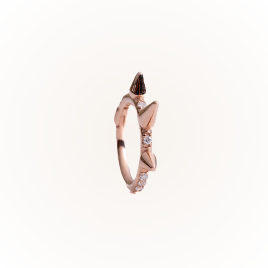 Briar in Rose Gold - Diamond Seamless Hinged Hoop