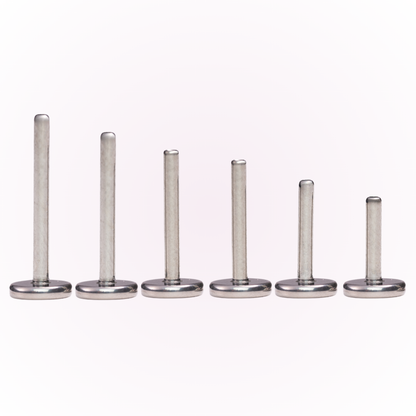 18G Threadless Titanium Flat Back with 4mm Disk - Sold Single