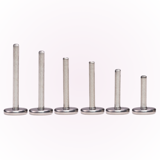 18G Threadless Titanium Flat Back with 4mm Disk - Sold Single