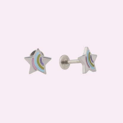 Wishing Star - Threadless Flat Back Stud
