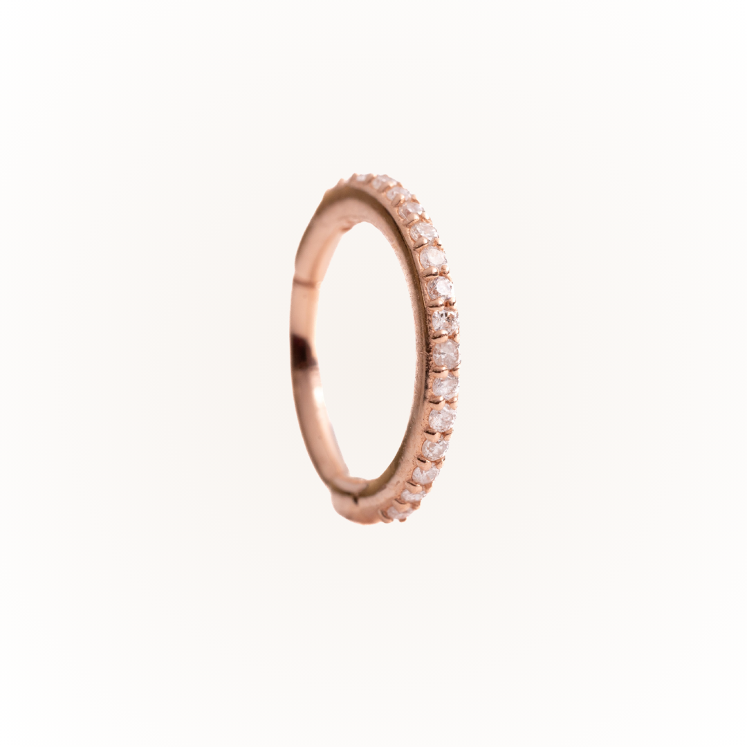 Infinite in Rose Gold - Diamond Seamless Hinged Hoop