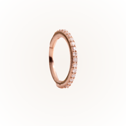 Infinite in Rose Gold - Diamond Seamless Hinged Hoop
