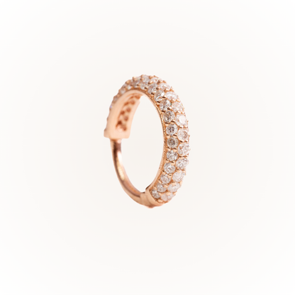 Aro articulado sin costuras con diamantes, eterno en oro rosa