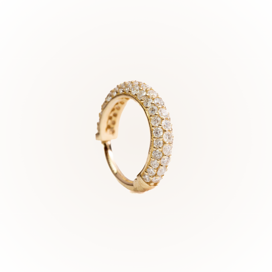 Everlasting in Yellow Gold - Diamond Seamless Hinged Hoop